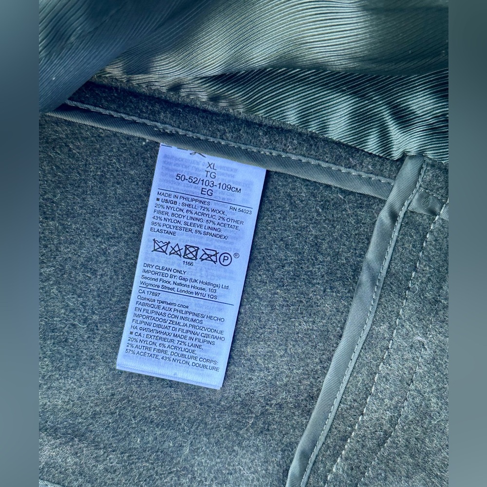 Banana Republic Mario Bellucci Military jacket Olive Double-Breasted Peplum, XL - Picture 14 of 16